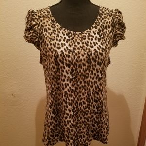 EUC Xhiliration women's leopard print top